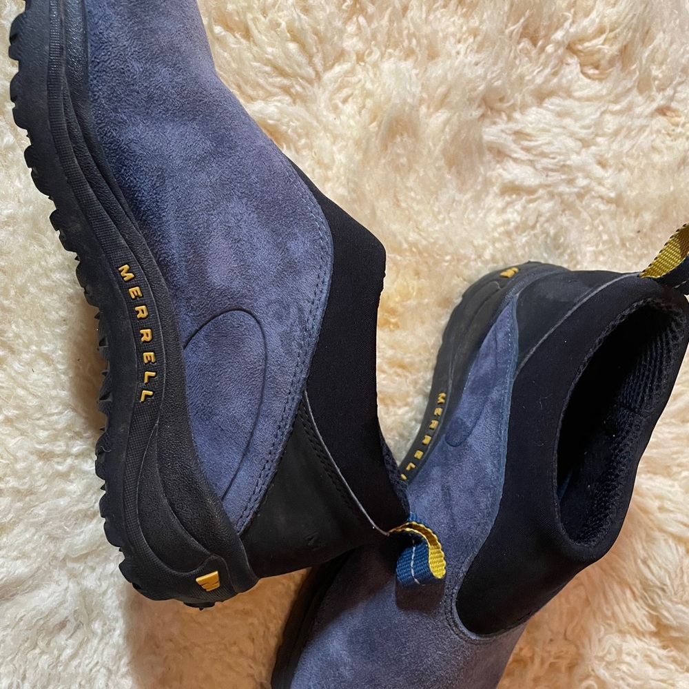 Merrell Blue and Black Athletic Shoes with Rugged Sole